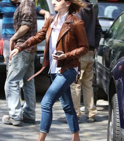 Emma Watson Brown Leather Jacket