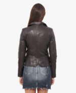 Fashionable Black Biker Leather Jacket For Women