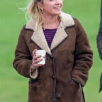 Florence Pugh Brown Shearling Jacket