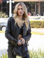 Hailey Baldwin Bieber Black Leather Jacket