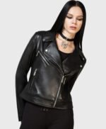 Night Wrath Black Biker Leather Jacket