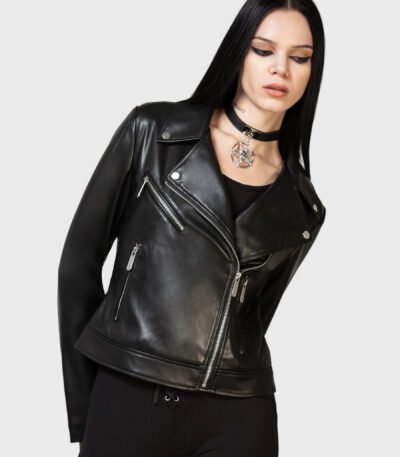 Night Wrath Black Biker Leather Jacket