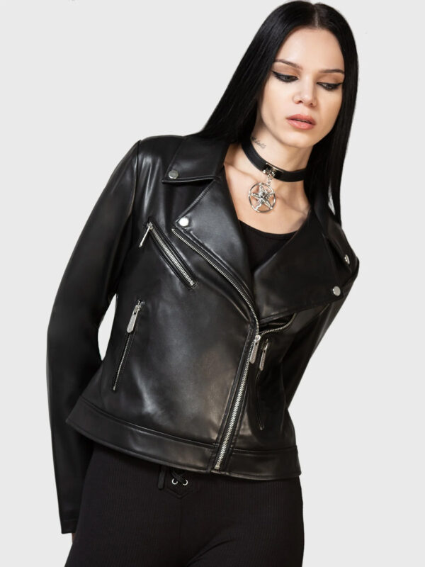 Night Wrath Black Biker Leather Jacket