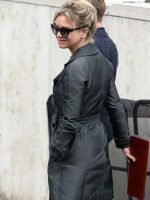 Renee Zellweger Black Leather Long Coat
