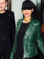 Rihanna Green Leather Jacket