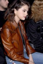 Selena Gomez Brown Leather Jacket For Women
