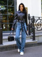 Stylish Belted Black Leather Jacket