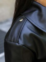 Stylish Belted Black Leather Jacket