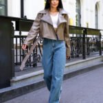 Stylish Belted Light Brown Leather Jacket