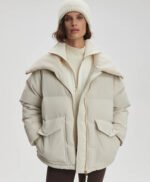 Women White Wind breaker Jacket