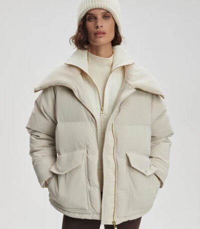 Women White Wind breaker Jacket