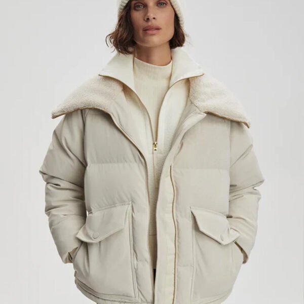 Women White Wind breaker Jacket