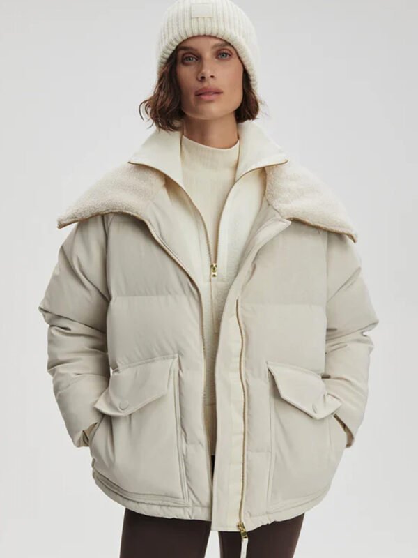 Women White Wind breaker Jacket