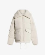 Women White Wind breaker Jacket