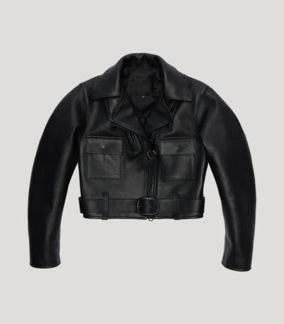 Women's Cropped Slim Classic Leather Jacket