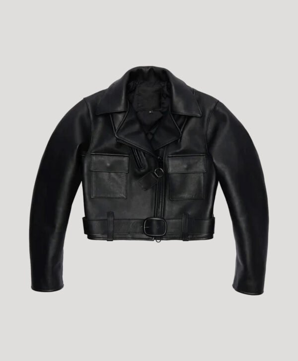 Women's Cropped Slim Classic Leather Jacket