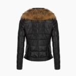 Women's Leather Jacket With Down Insulation