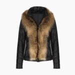 Women's Leather Jacket With Down Insulation