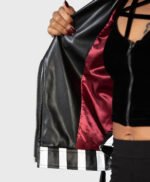 Zuriel Black And White Biker Leather Jacket