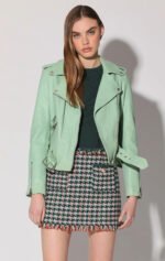 Allison Pistachio Leather Jacket