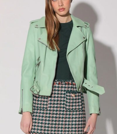 Allison Pistachio Leather Jacket