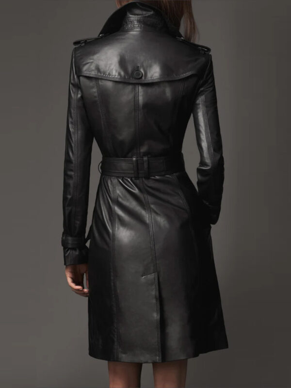 Genuine Leather Long Coat for Women