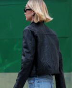 Gigi Hadid Black Leather Jacket