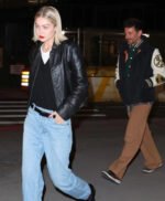 Gigi Hadid Black Leather Jacket