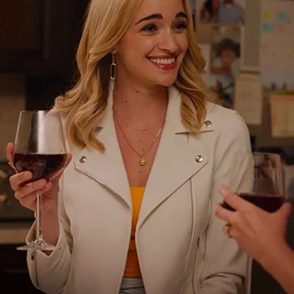 Ginny and Georgia Series Brianne Howey White Leather Jacket