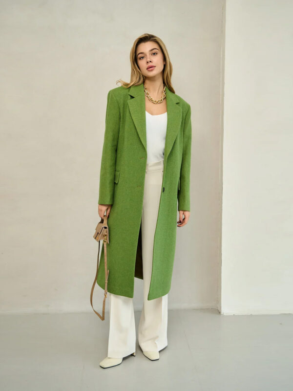 Grass Green Long Wool Coat