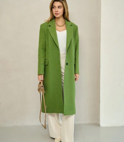 Grass Green Long Wool Coat