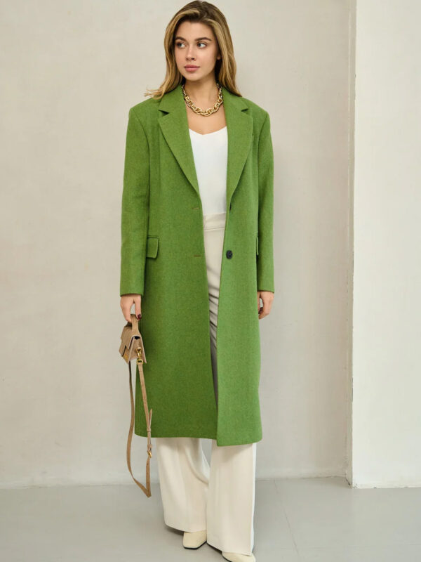 Grass Green Long Wool Coat