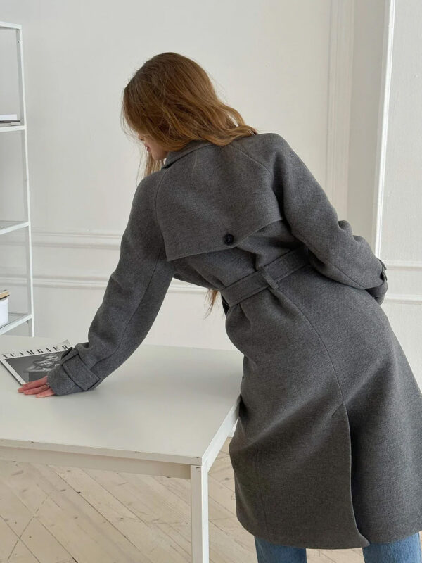 Gray Wool Trench Coat