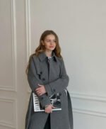 Gray Wool Trench Coat