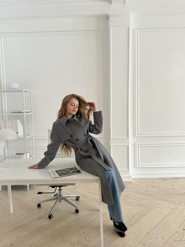 Gray Wool Trench Coat