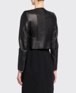 Hasso Cropped Genuine Leather Jacket