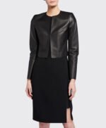 Hasso Cropped Genuine Leather Jacket