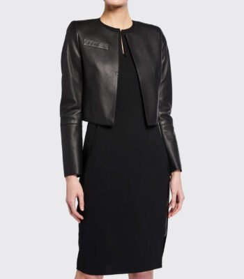 Hasso Cropped Genuine Leather Jacket