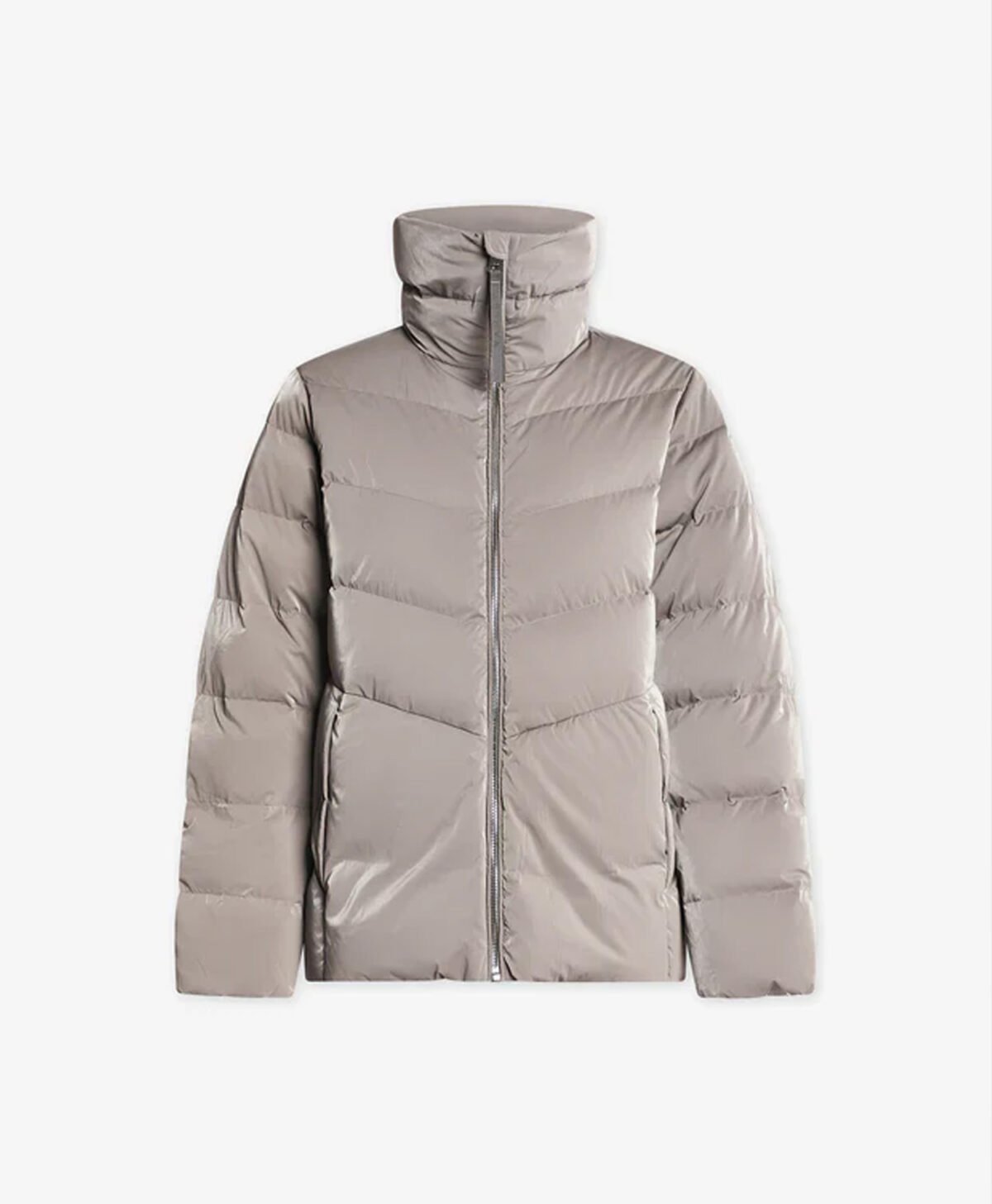 High Neck Puffer Jacket with Internal Waist Cinch