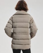 High Neck Puffer Jacket with Internal Waist Cinch