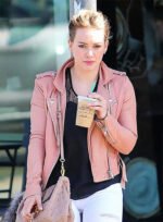 Hilary Duff Leather Pink Jacket