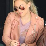 Hilary Duff Leather Pink Jacket