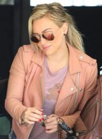 Hilary Duff Leather Pink Jacket