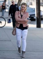 Hilary Duff Leather Pink Jacket