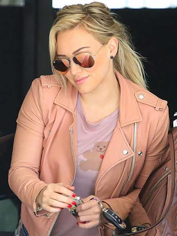 Hilary Duff Leather Pink Jacket