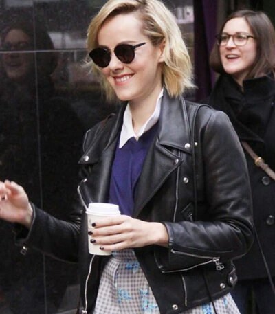 Jena Malone Black Leather Jacket