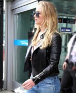 Jennifer Lawrence Black Leather Jacket