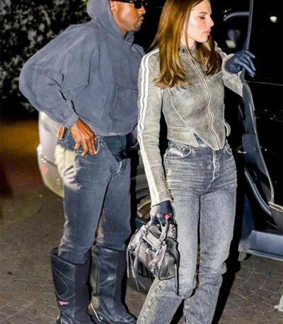 Julia Fox Gray Leather Jacket