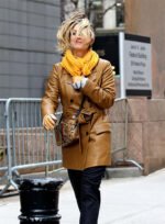 Kaley Cuoco The Flight Attendant Trench Leather Coat