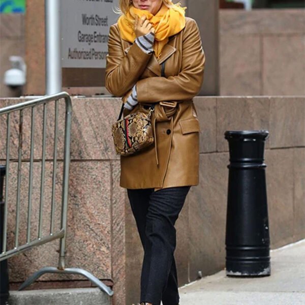 Kaley Cuoco The Flight Attendant Trench Leather Coat